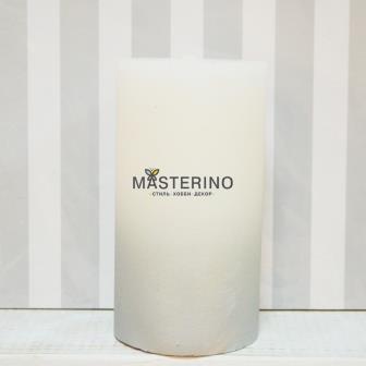 Декоративная свеча "Рустик" белый/серебро d=70 h=190mm фото, картинки