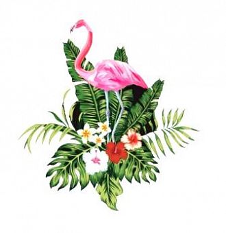 Термонаклейка "ФламингоТропики" 21*22 см фото, картинки