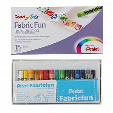 Пастель для ткани Pentel FabricFun Pastels, 15 цветов, 8/60 мм фото