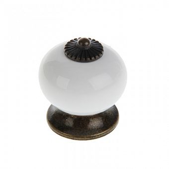 Ручка кнопка Ceramics 003, керамическая, белая 3282679 фото, картинки