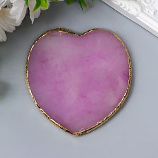 Подставка под кольца смола "Ярко-розовый камень" сердце 10х9,3 см   7359044 фото