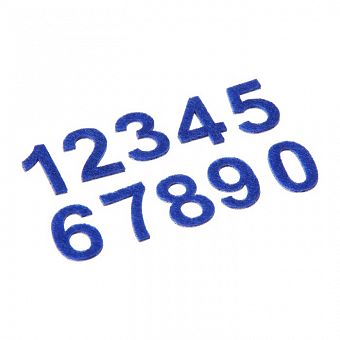 Набор декоративных элементов из фетра на клеевой основе "Цифры №2" 10шт, синий   3034356 фото, картинки