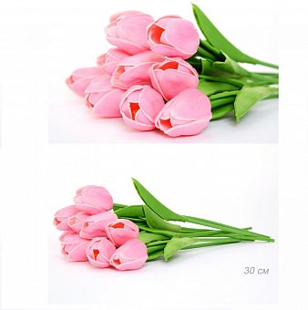 Цветок искусственный Тюльпан 30 см розовый / 18-4/5 /уп 10/180/1440/ латекс фото, картинки