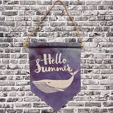 Панно подвесное Hello summer, рисунок Кит, 26х30 см 2723554 фото
