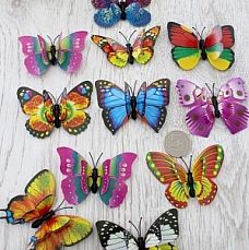 Бабочки декоративные двойные на магните 7*5,5 см  SF-2379, ассорти фото