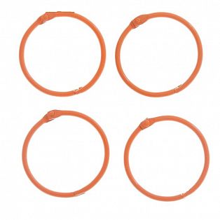 Кольца для творчества (для фотоальбомов) "Оранжевое" набор 4 шт d=4,5 см   фото