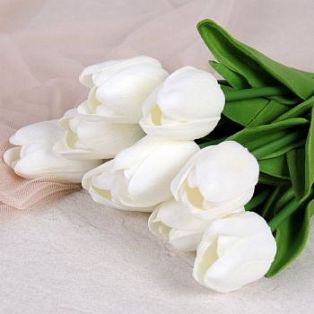 Цветок искусственный Тюльпан 30 см / XCH-04 /уп 10/200/2000/ белый фото