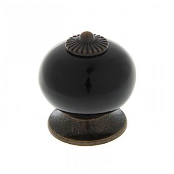 Ручка кнопка Ceramics 003, керамическая, черная 3282680 фото, картинки