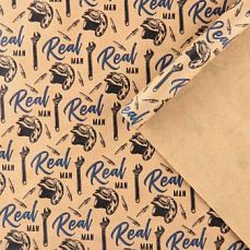 Бумага упаковочная крафтовая «Real man», 50 × 70 см 10175174 фото