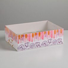 Коробка для капкейка Flower patterns, 23 × 16 × 7.5 см 4949322 фото