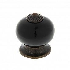 Ручка кнопка Ceramics 003, керамическая, черная 3282680 фото