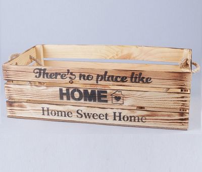 Ящик деревянный интерьерный 40х20х12см "Home" веревочные ручки экзотик фото, картинки
