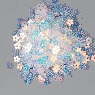 Глиттер в баночке «Цветок белый с синим отливом», 5 х 2 х 2 см   4344916 фото