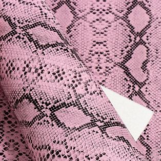 Кожзам "Змеиный принт" 22*30 см (1 лист) SF-3916, светло-розовый фото