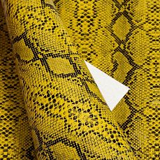 Кожзам "Змеиный принт" 22*30 см (1 лист) SF-3916, желтый фото